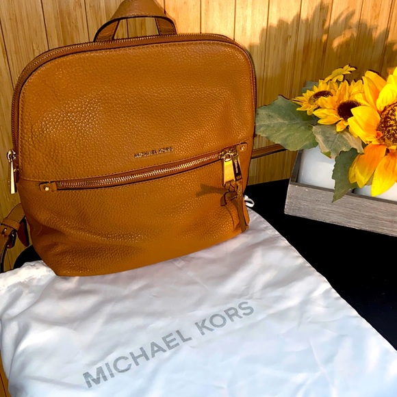 Michael Kors Handbags - Michael Kors Rhea brown leather backpack